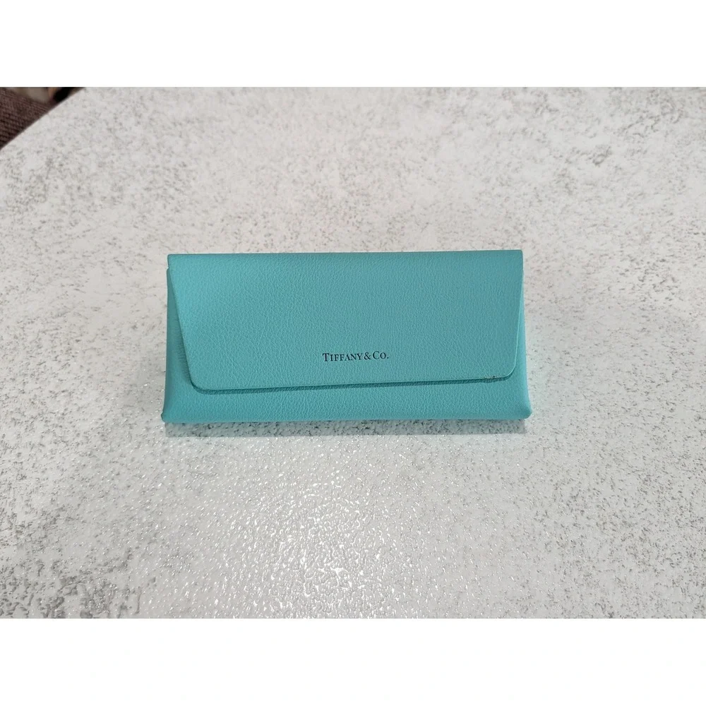 Tiffany & Co. Blue Eyeglass Sunglasses Case Leather Travel Case